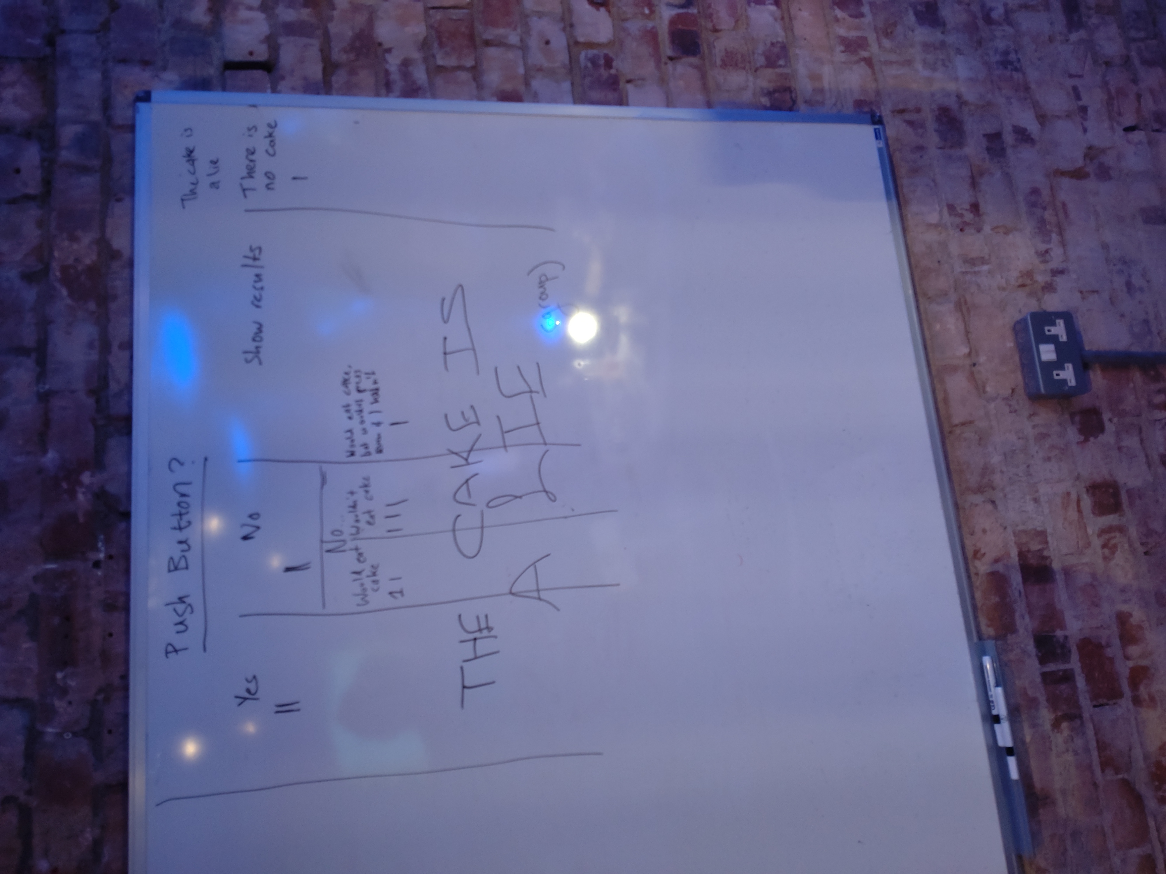 A whiteboard with votes
